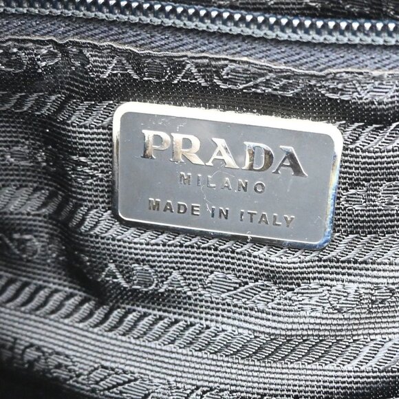 PRADA MILANO Logo Tessuto Hand Bag Nylon Black Silver Italy 80KA730 - Picture 16 of 16